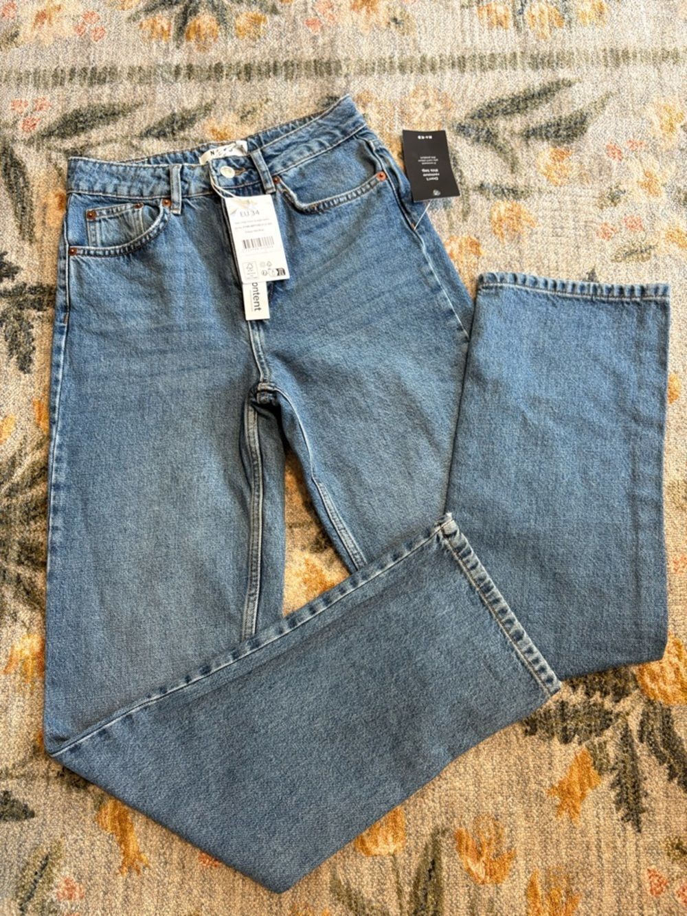 NAKD NWT jeans Straight High Waist jeans button fly stretchy US Size 4